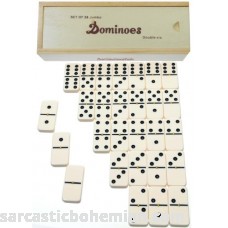 Dominoes Jumbo Tournament Off-White color with Black Pips Double Six Set of 28 With Brass Spinners B00KE6SF6G